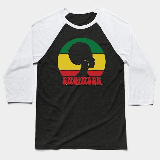 African American Engineer Black History Month Baseball T-Shirt by Way Down South